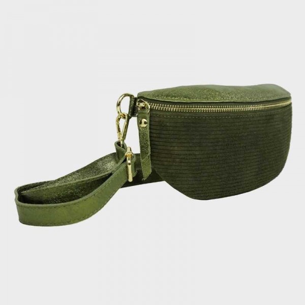 Anais - Sac banane en cuir bi-matière...