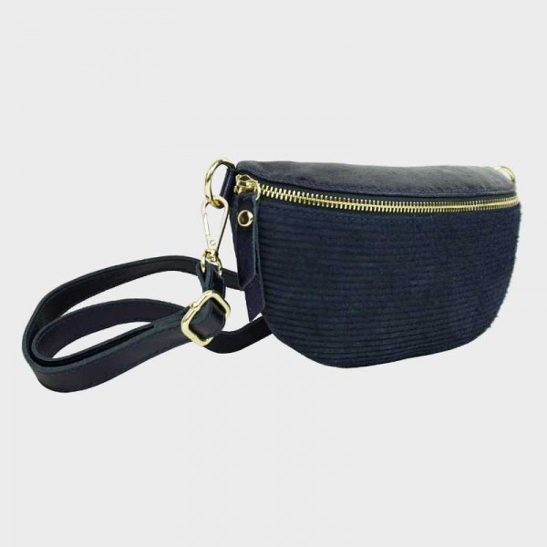 Anais - Sac banane en cuir bi-matière...