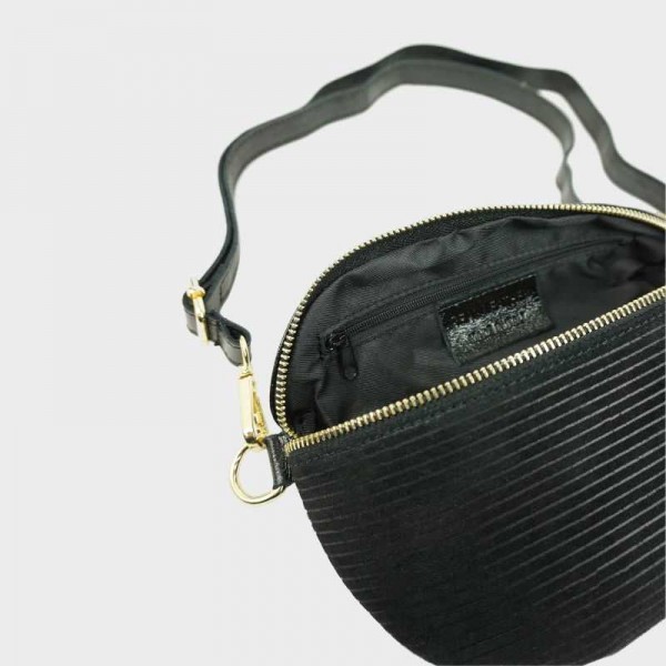 Anais - Sac banane en cuir bi-matière...