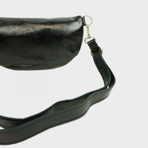 Anais - Sac banane en cuir bi-matière...