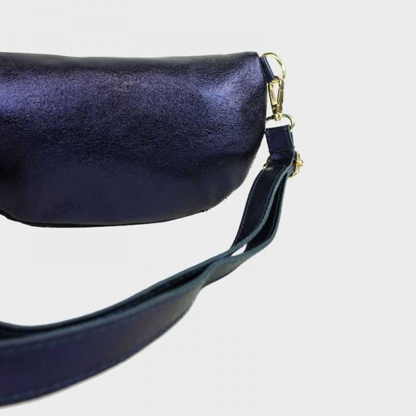 Anais - Sac banane en cuir bi-matière...