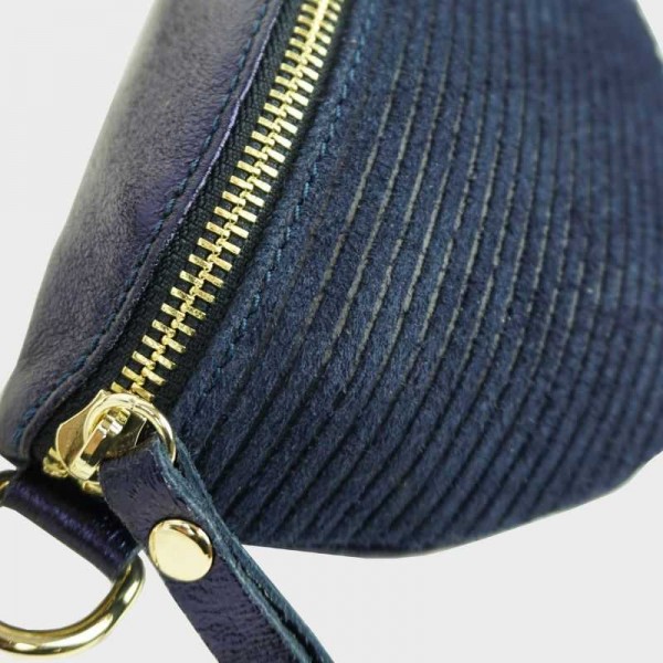 Anais - Sac banane en cuir bi-matière...