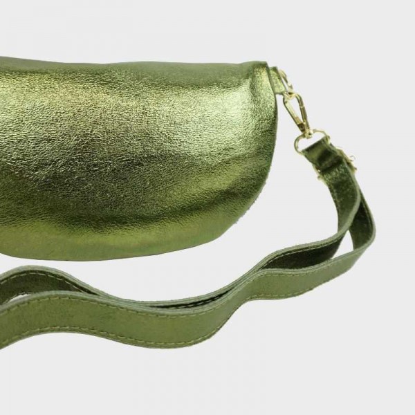 Anais - Sac banane en cuir bi-matière...