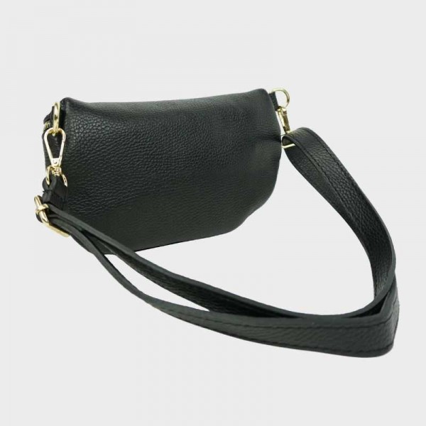 Anais - Sac banane en cuir double zip...
