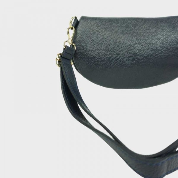 Anais - Sac banane en cuir double zip...