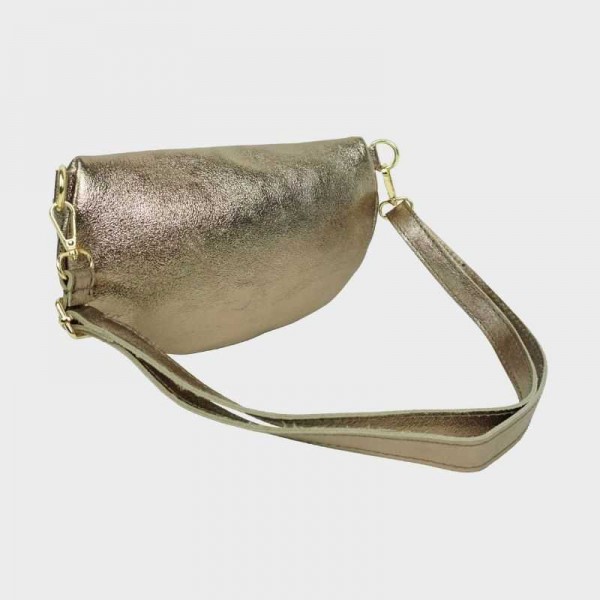 Anais - Sac banane en cuir double zip...