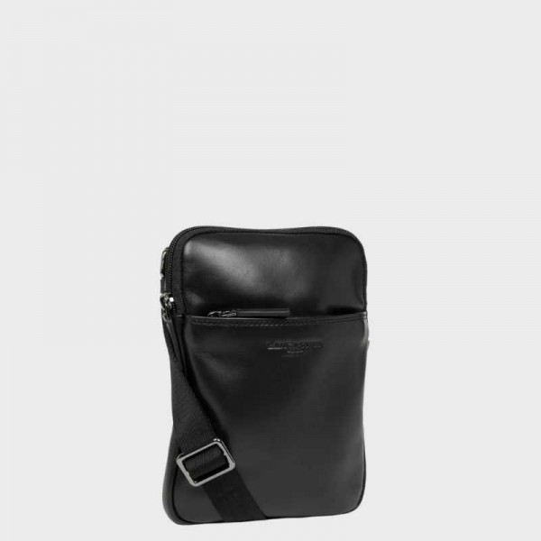 Lancaster - Sacoche noire en cuir...