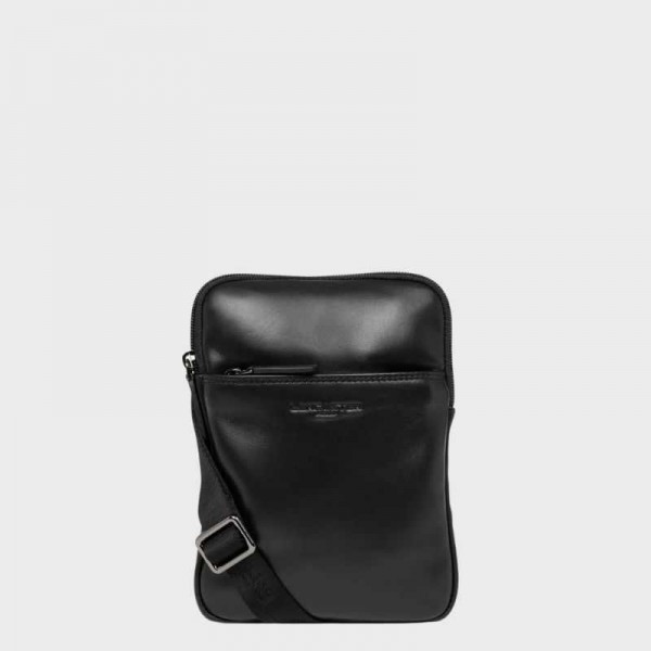 Lancaster - Sacoche noire en cuir...