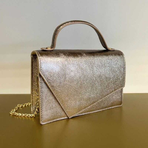 Anais - Sac à main en cuir brillant...