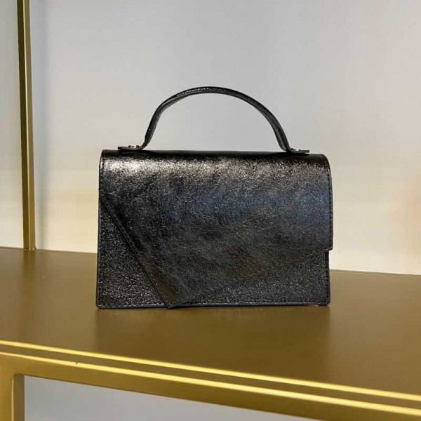 Anais - Sac à main en cuir brillant...