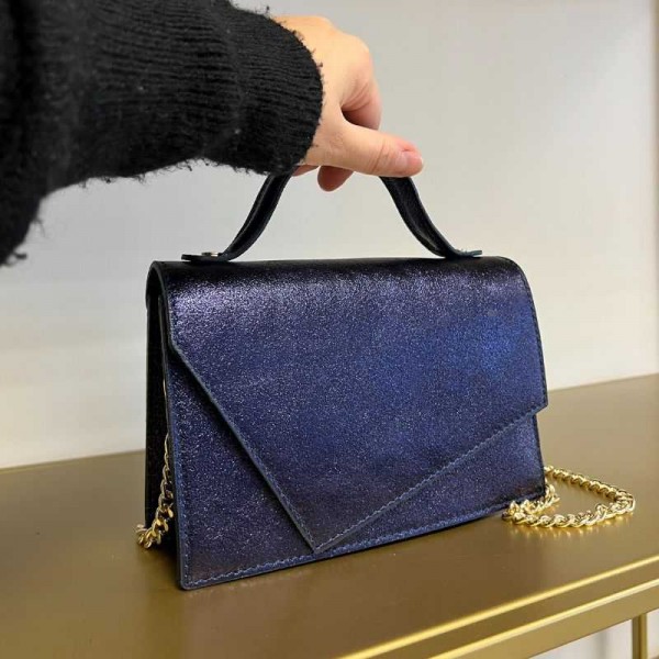 Anais - Sac à main en cuir brillant...