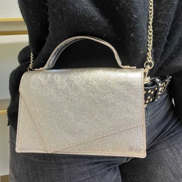 Anais - Sac à main en cuir brillant...