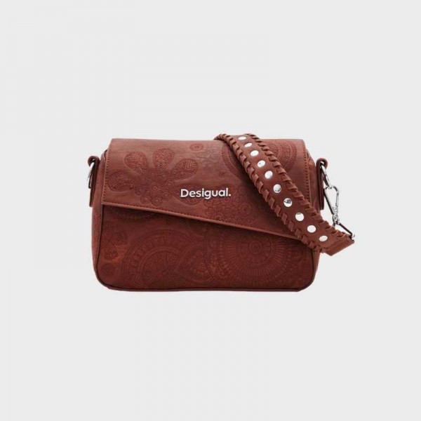 Desigual - Sac bandoulière brodé et...