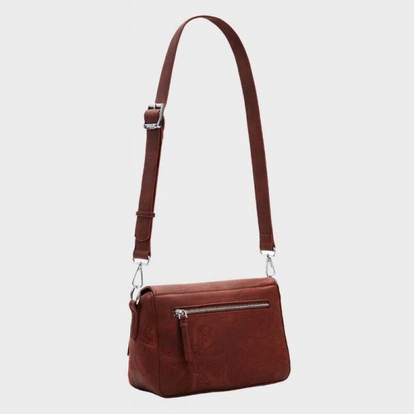 Desigual - Sac bandoulière brodé et...