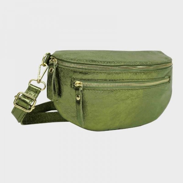 Anais - Sac banane en cuir double zip... Anais - Sac banane en cuir double zip...