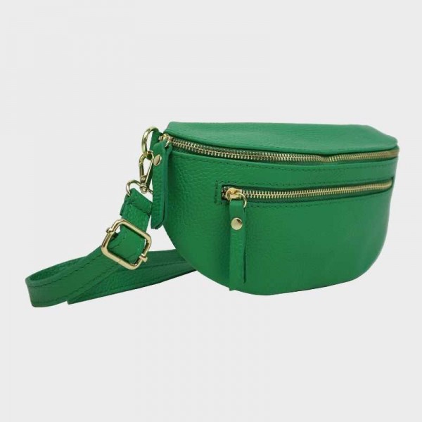Anais - Sac banane en cuir double zip... Anais - Sac banane en cuir double zip...