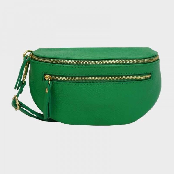 Anais - Sac banane en cuir double zip... Anais - Sac banane en cuir double zip...