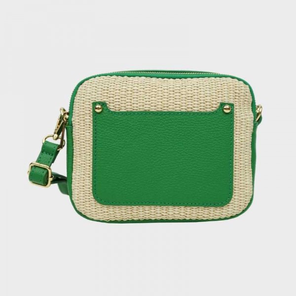 Anais - Sac bandoulière en raphia et...