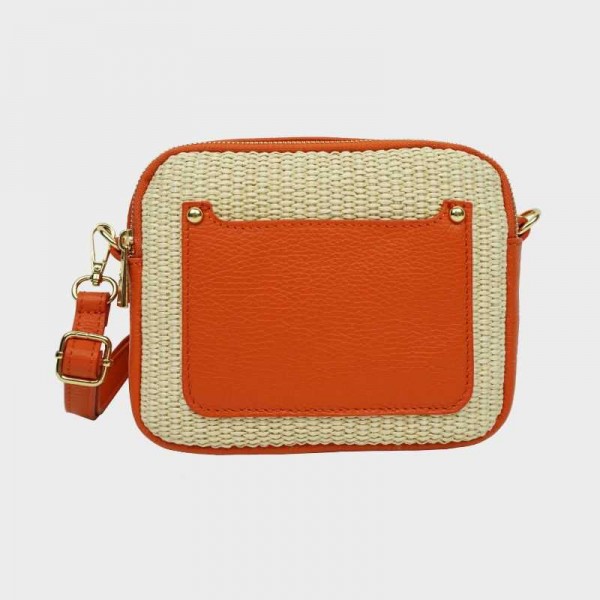 Anais - Sac bandoulière en raphia et...