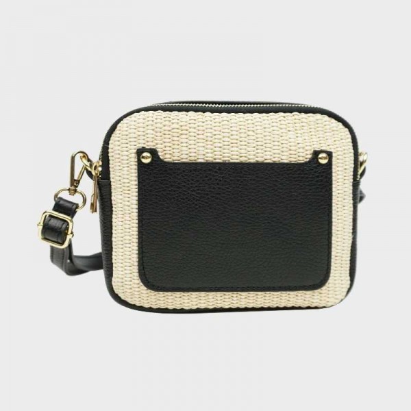 Anais - Sac bandoulière en raphia et...