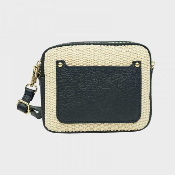 Anais - Sac bandoulière en raphia et...