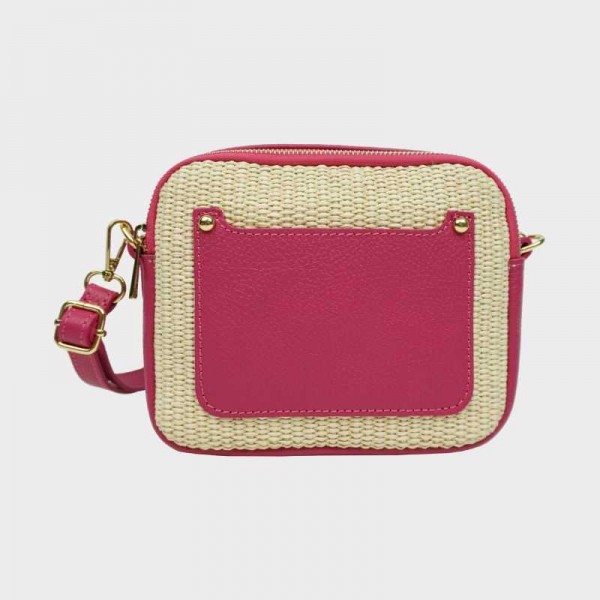 Anais - Sac bandoulière en raphia et...