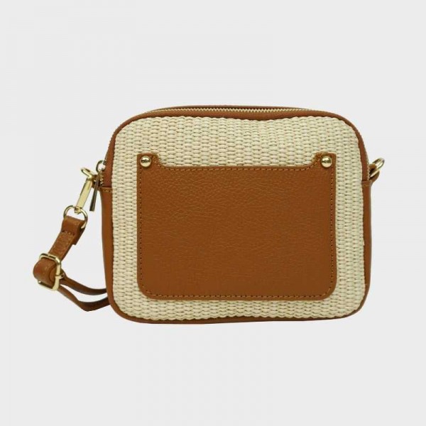 Anais - Sac bandoulière en raphia et... Anais - Sac bandoulière en raphia et...