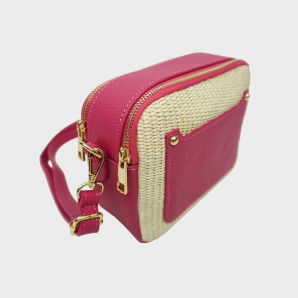 Anais - Sac bandoulière en raphia et...