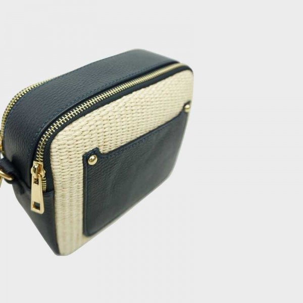 Anais - Sac bandoulière en raphia et...