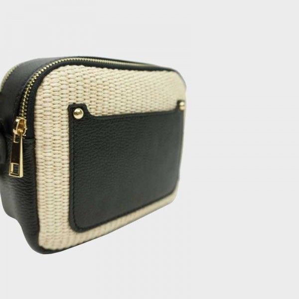 Anais - Sac bandoulière en raphia et...