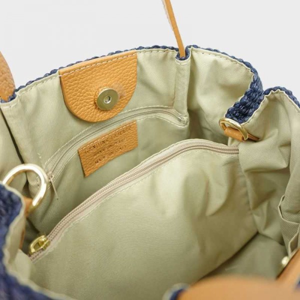 Anais - Sac à main en toile garnie...