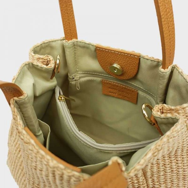 Anais - Sac à main en toile garnie...