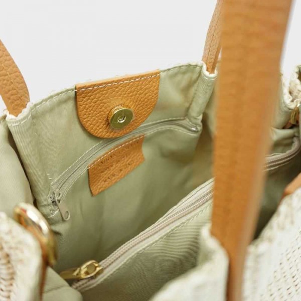 Anais - Sac à main en toile garnie...