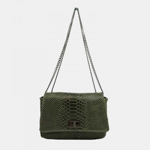 Anais - Sac bandoulière en cuir croco...