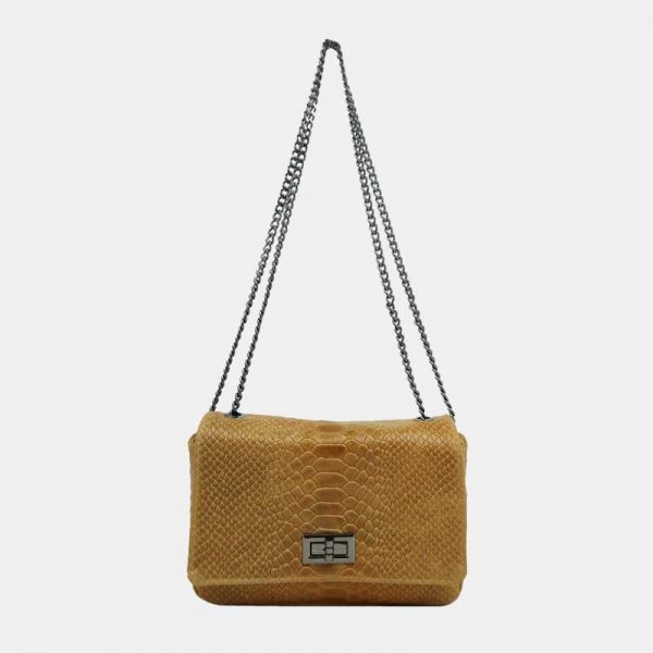 Anais - Sac bandoulière en cuir croco...