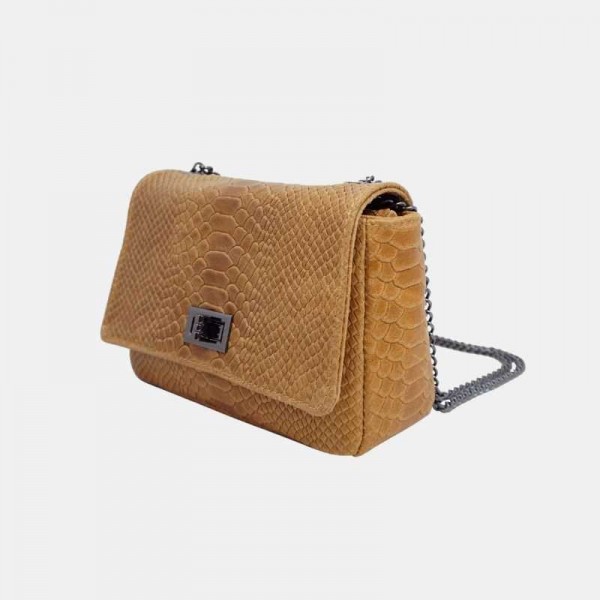 Anais - Sac bandoulière en cuir croco...