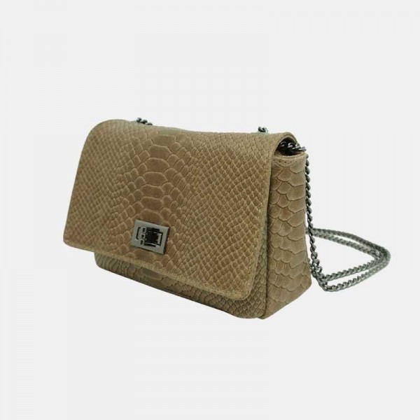 Anais - Sac bandoulière en cuir croco...