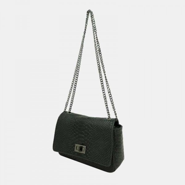 Anais - Sac bandoulière en cuir croco...