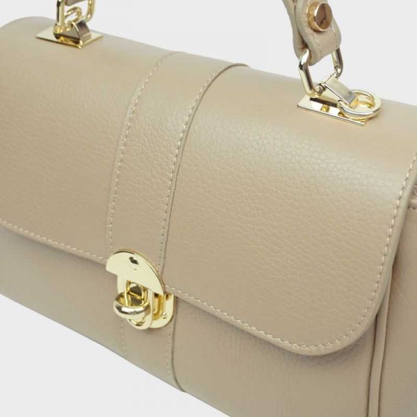 Anais - Sac à main en cuir avec rabat...