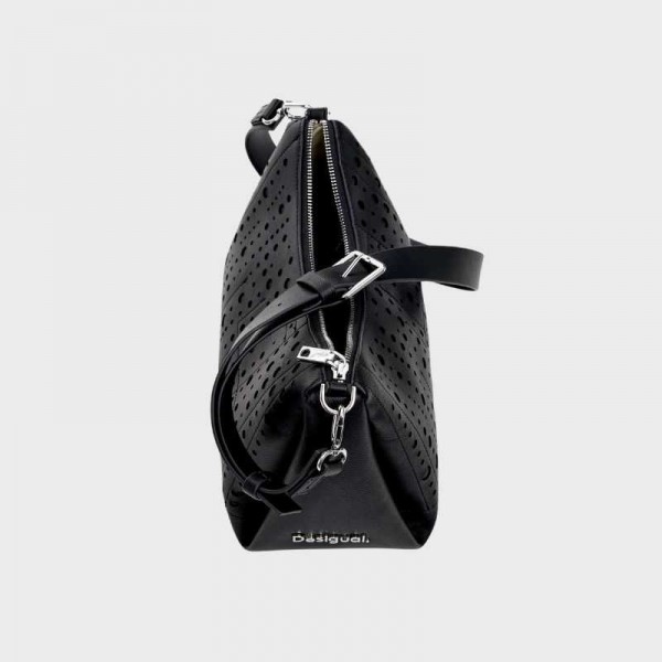 Sac bandoulière effet cuir perforé... Sac bandoulière effet cuir perforé...