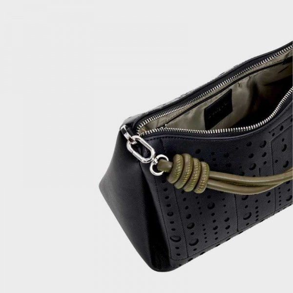 Sac bandoulière effet cuir perforé... Sac bandoulière effet cuir perforé...