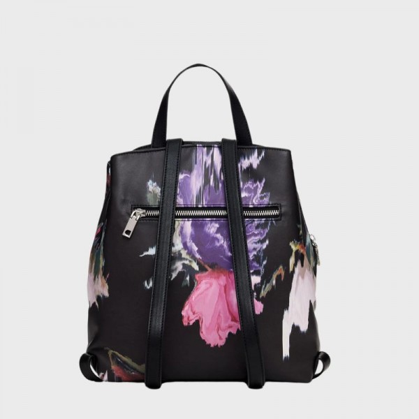 Desigual - Sac à dos noir à fleurs... Desigual - Sac à dos noir à fleurs...