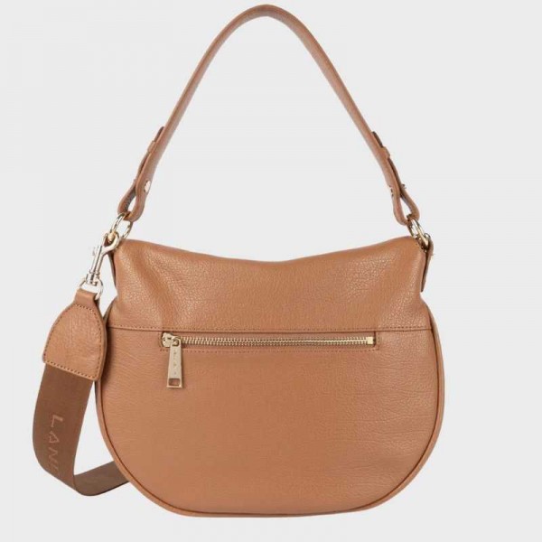 Lancaster - Sac besace en cuir Dune...