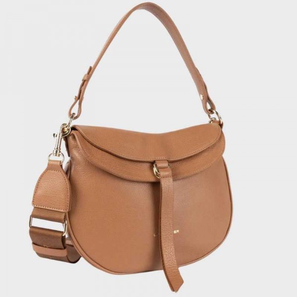 Lancaster - Sac besace en cuir Dune...