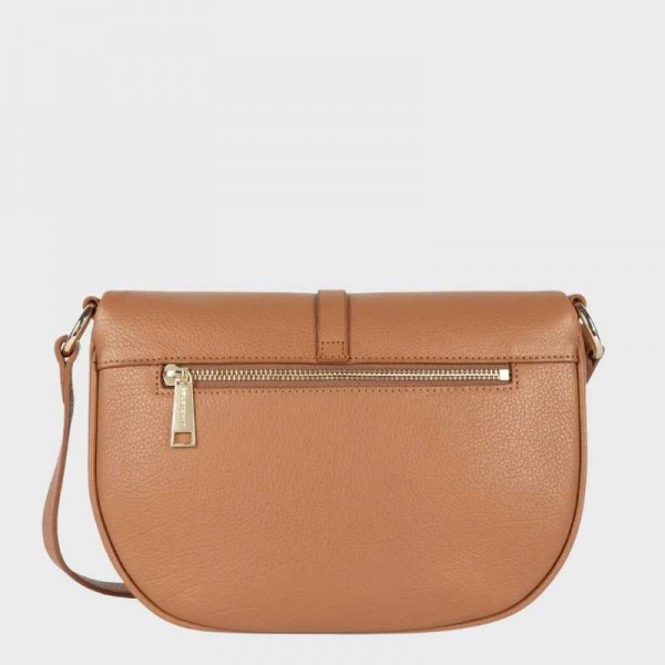 Lancaster - Sac besace en cuir Dune...