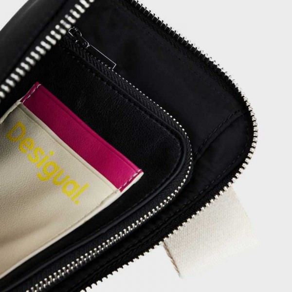 Desigual - Pochette noire en toile...