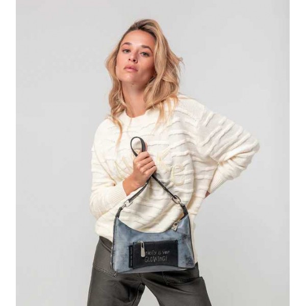 Anekke - Sac porté épaule noir clouté...