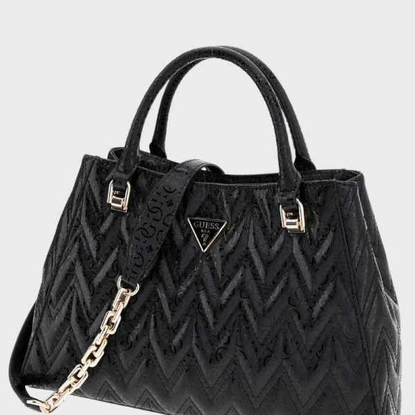 Guess - Sac à main noir brillant...