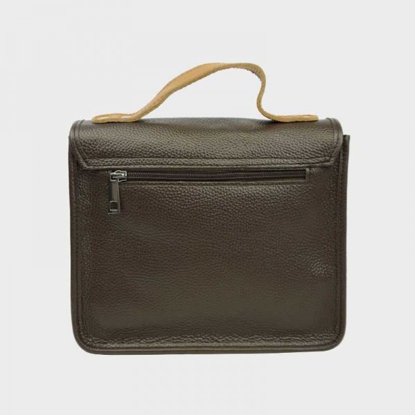 Anais - Cartable en cuir avec poche... Anais - Cartable en cuir avec poche...