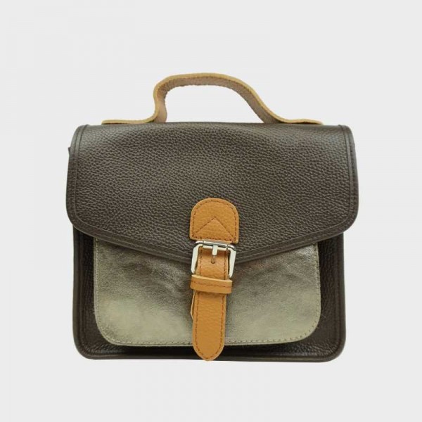 Anais - Cartable en cuir avec poche... Anais - Cartable en cuir avec poche...